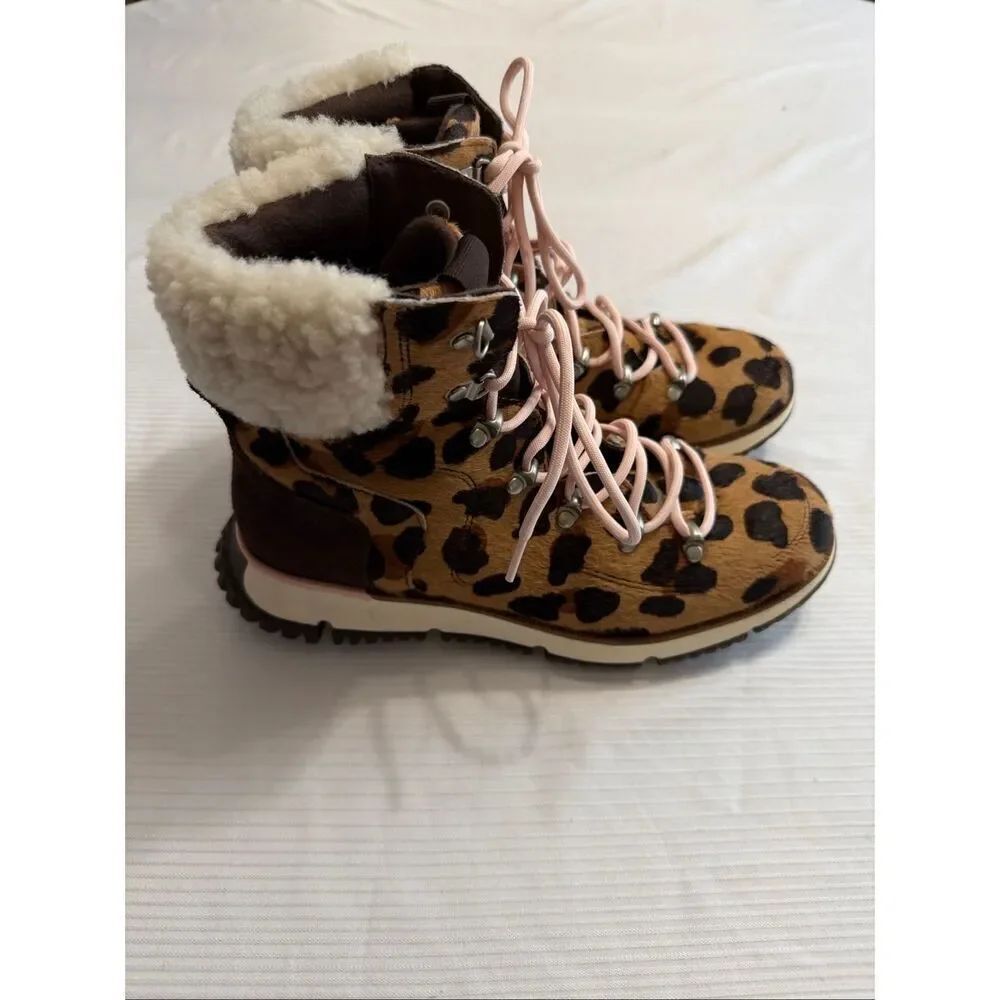 Cole Haan 4.Zerogrand Women's Hiker Leopard Boots Size 7 B W21926